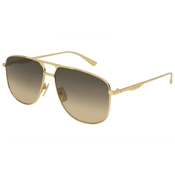 Gucci GG0336S-001 Gold Aviator Sunglasses Effortless Cool - Picture 1 of 4